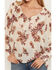 Image #3 - Shyanne Women's Rollins Floral Print Long Sleeve Ruffle Blouse, Natural, hi-res