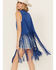 Image #4 - Fornia Women's Suede Fringe Vest , Blue, hi-res