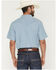 Image #4 - Cody James Men's Horizon Chambray Light Wash Short Sleeve Snap Western Shirt - Big, Light Wash, hi-res