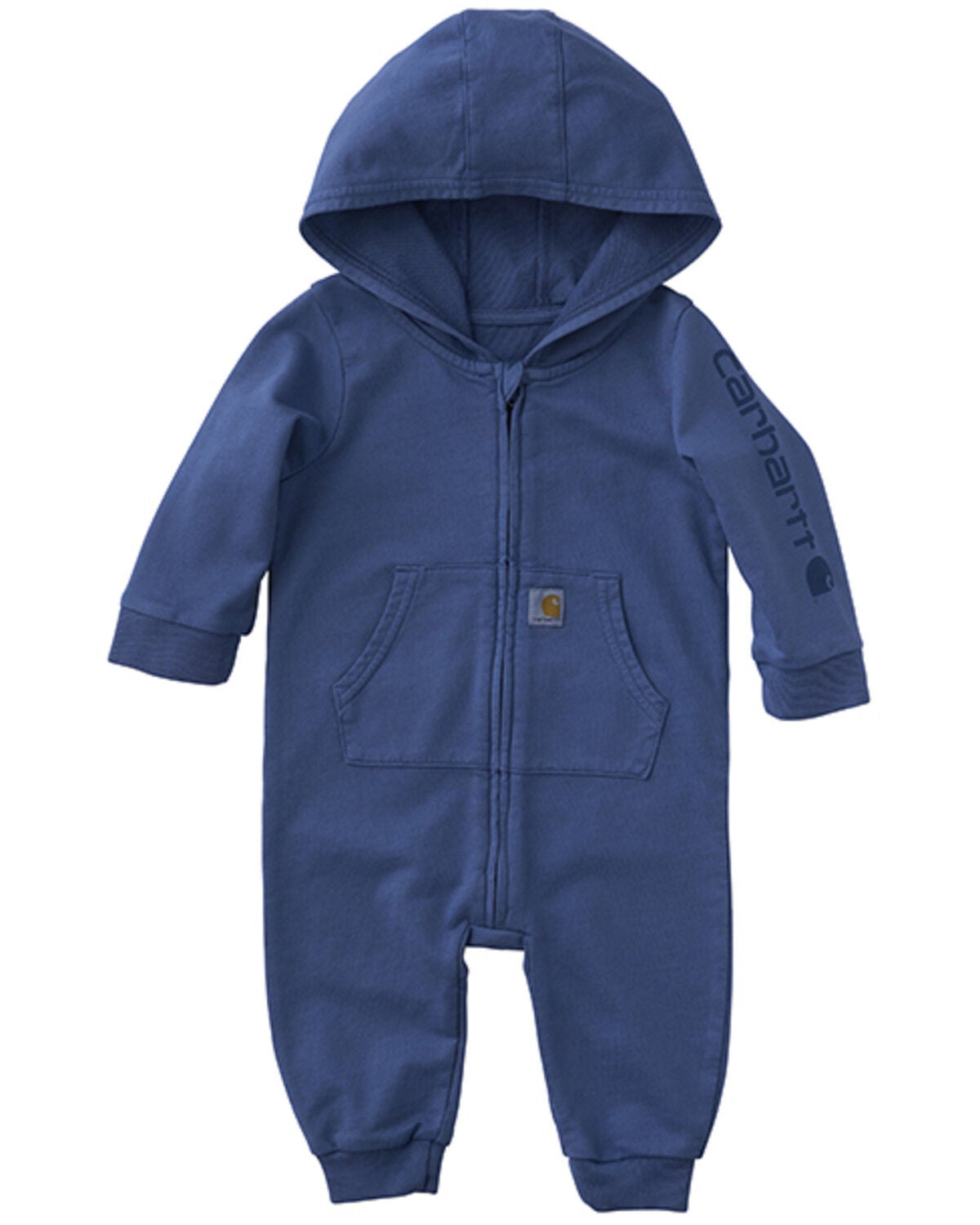 Carhartt Infant Boys' Zip Front Long Sleeve Onesie, Blue, hi-res
