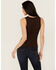 Image #4 - Idyllwind Women's Edna Button Front Ribbed Tank , Dark Brown, hi-res