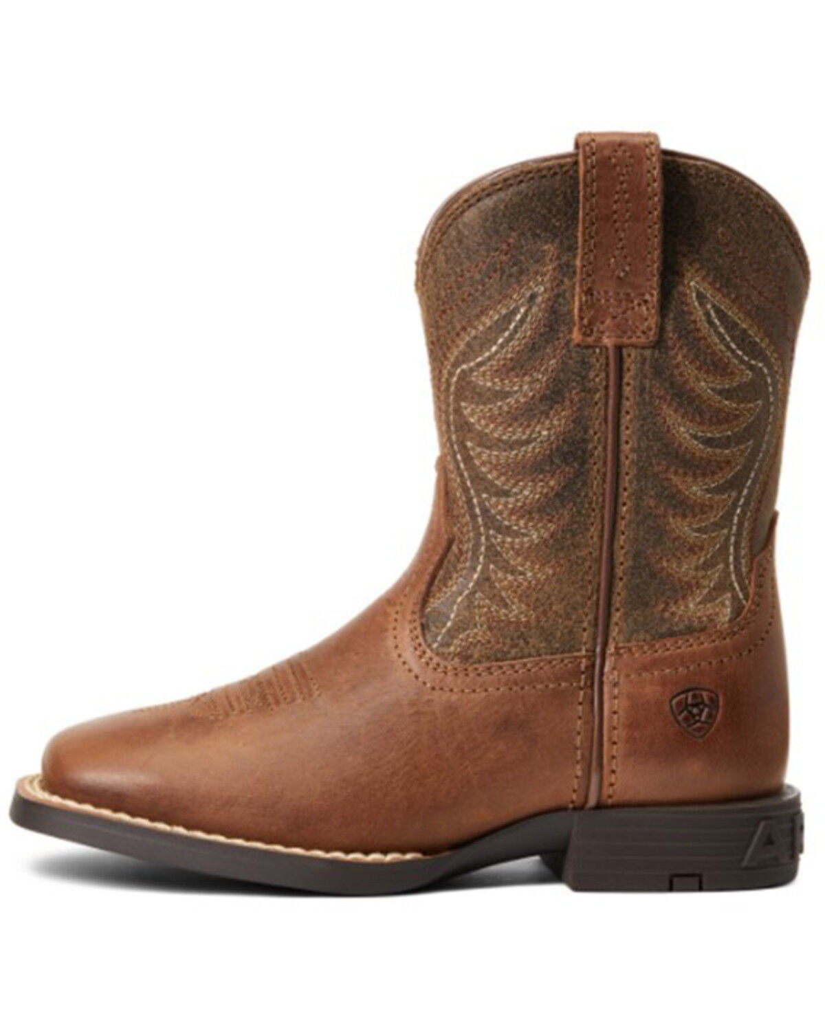 Image #2 - Ariat Boys' Amos Easy Fit Western Boot - Broad Square Toe, Brown, hi-res