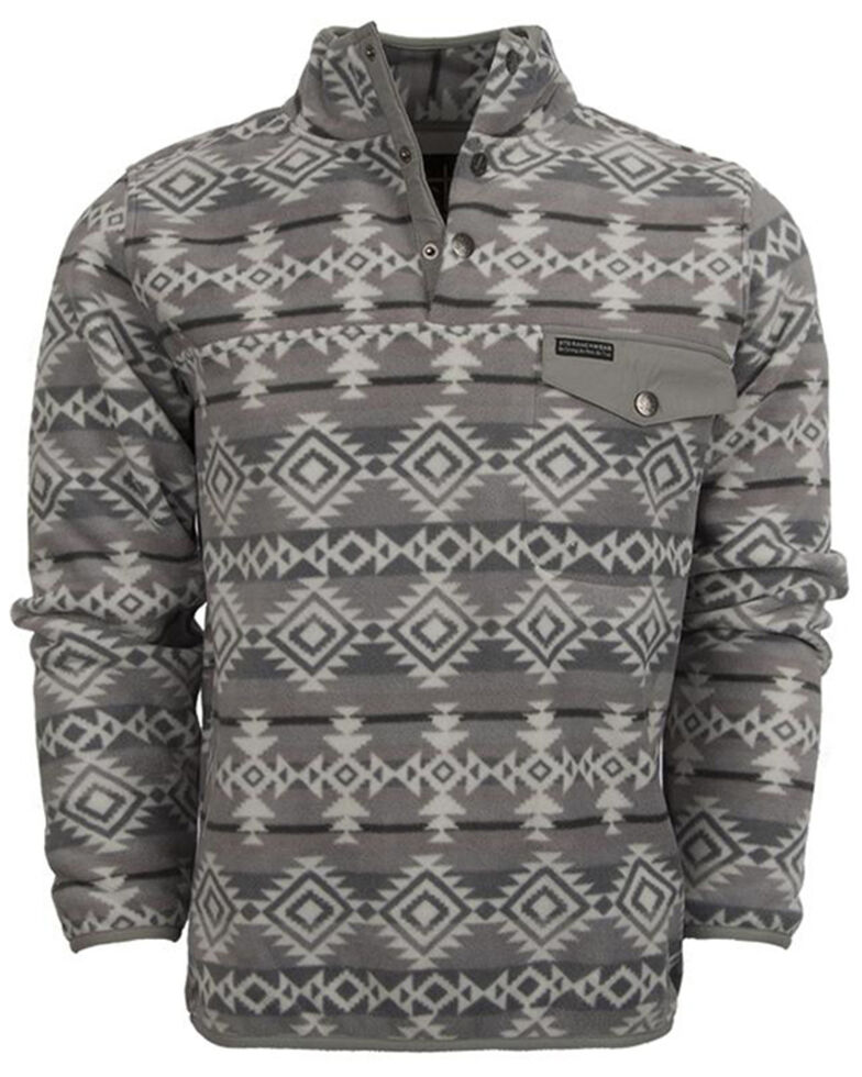 STS Ranchwear Men's Grey Unisex Southwestern Fleece Sweatshirt , Grey, hi-res