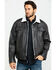 Image #1 - Cripple Creek Men's Concealed Carry Sherpa Lined Leather Jacket, Black, hi-res