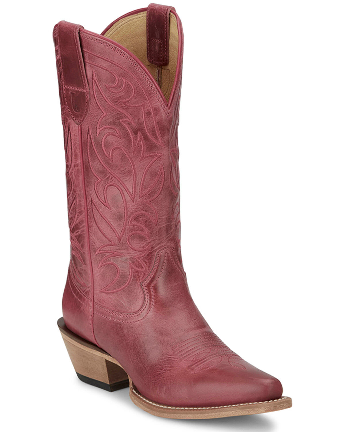 Image #1 - Justin Women's Josephine Western Boots - Snip Toe, Fuchsia, hi-res