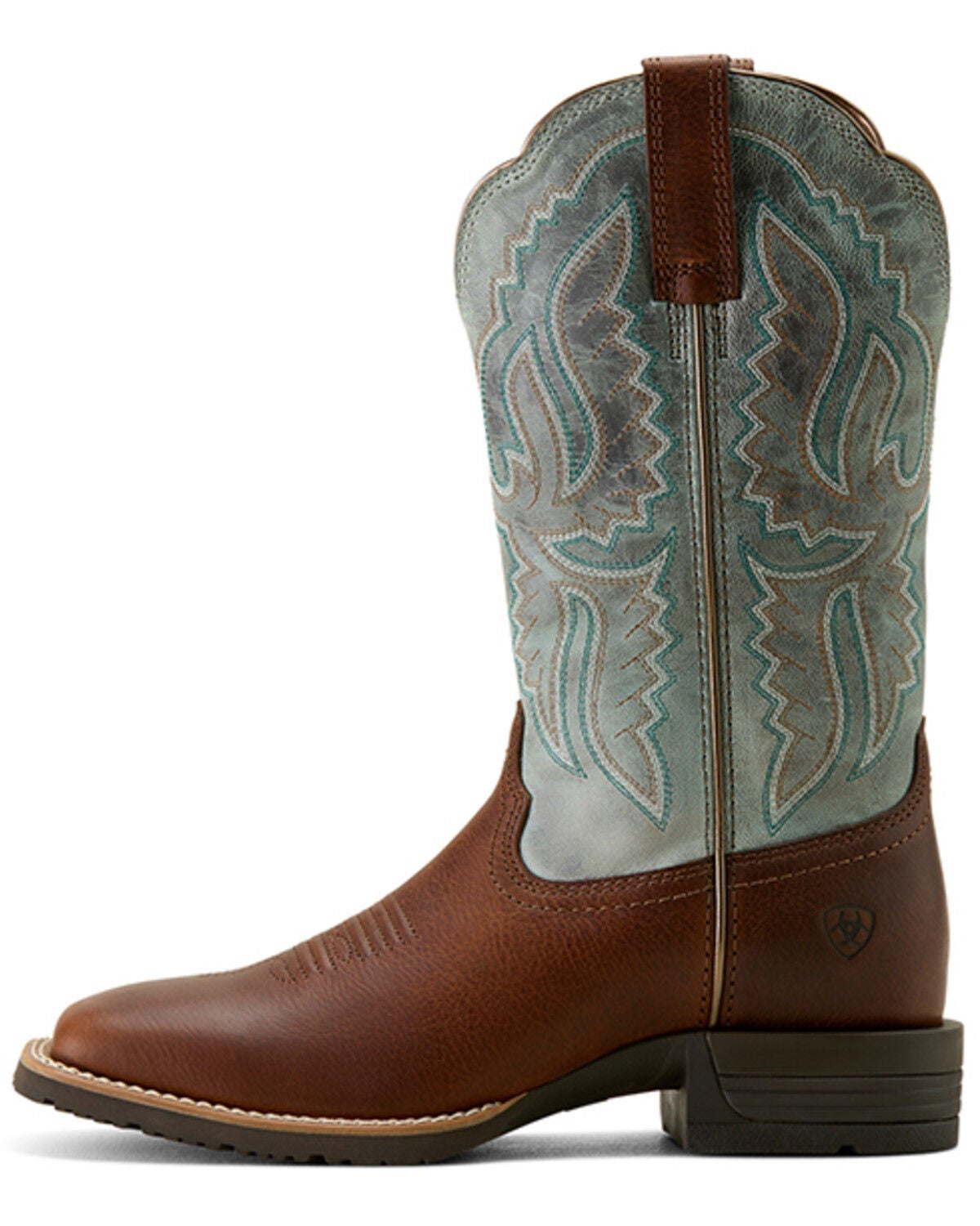 Image #2 - Ariat Women's Hybrid Ranchwork Performance Western Boots - Broad Square Toe, Silver, hi-res