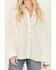 Image #3 - POL Women's Lace Yoke Long Sleeve Button Down Shirt, Ivory, hi-res