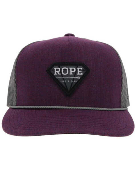 Image #3 - Hooey Women's Rope Like A Girl Patch Trucker Cap, Purple, hi-res