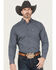 Image #1 - Ariat Men's Colson Geo Print Long Sleeve Button-Down Western Shirt, Navy, hi-res