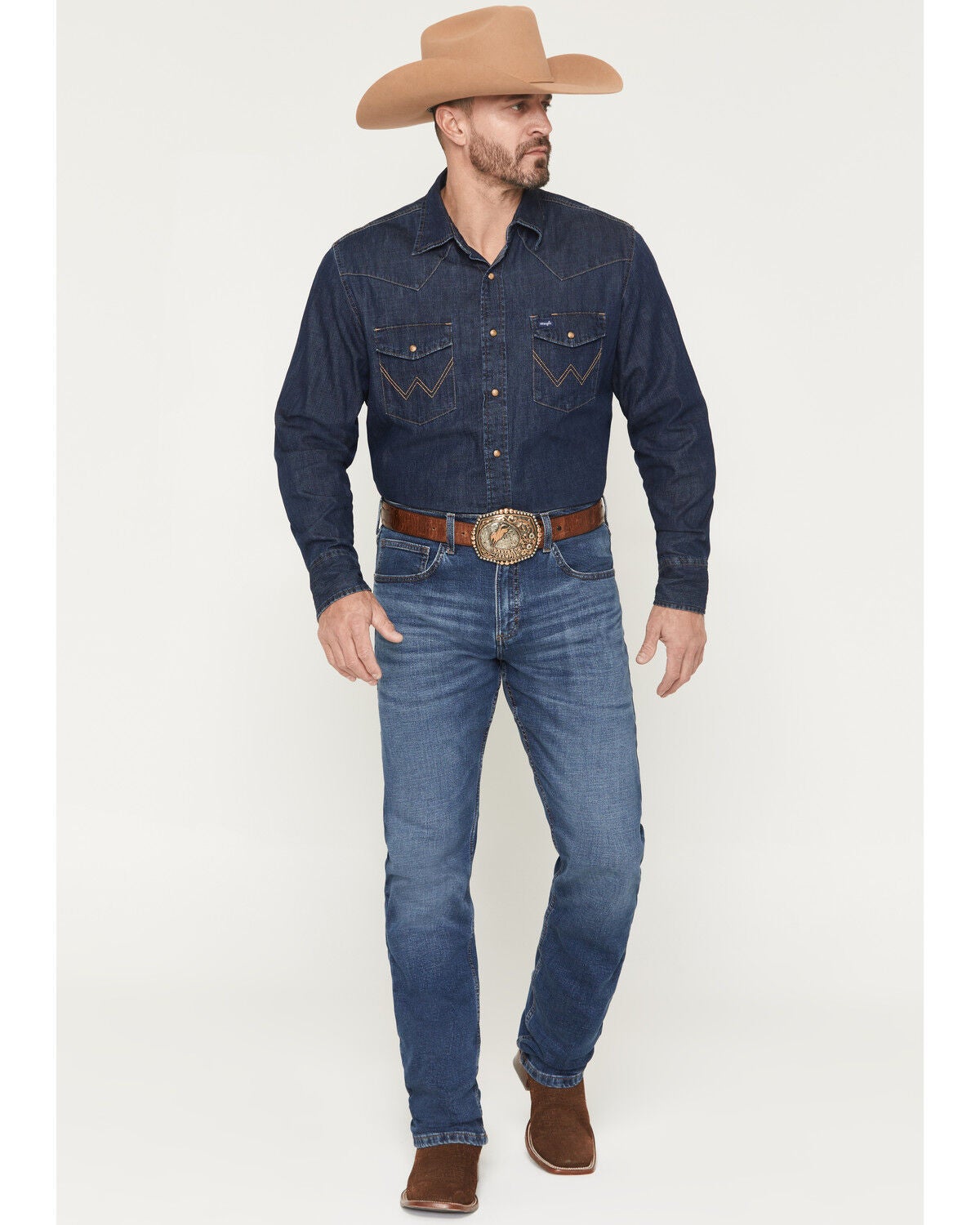 Wrangler 20X Men's 44MWX Barlow Medium Wash Slim Straight Stretch Denim Jeans | Sheplers