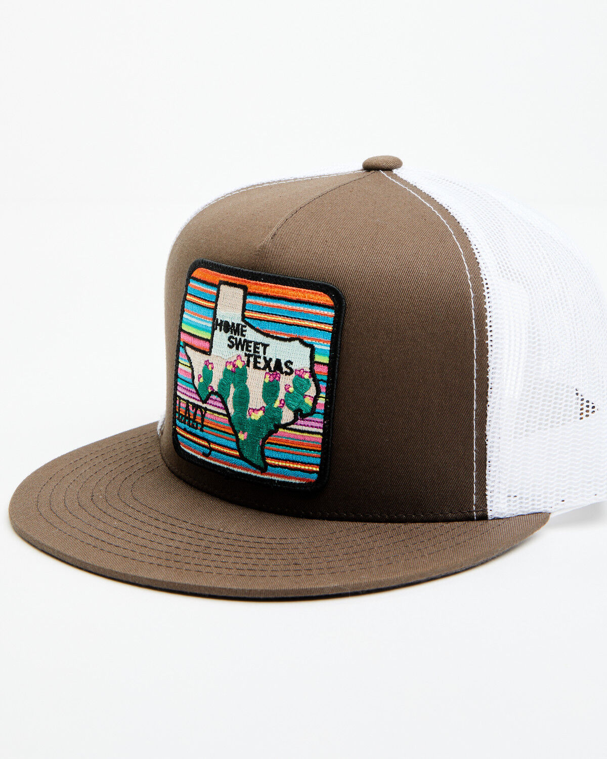 Image #1 - Lazy J Ranch Wear Men's Brown Home Sweet Texas Serape Patch Mesh-Back Ball Cap, Brown, hi-res