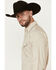 Image #2 - Ely Walker Men's Mini Southwestern Geo Print Long Sleeve Snap Western Shirt, Beige, hi-res