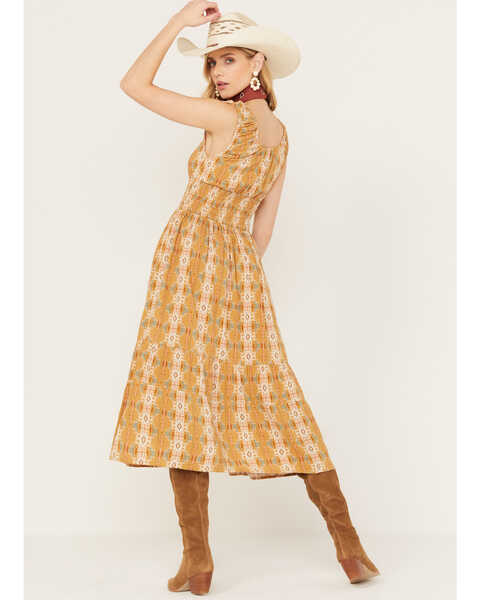 Image #3 - Rock & Roll Denim Women's Southwestern Print Maxi Dress, Mustard, hi-res