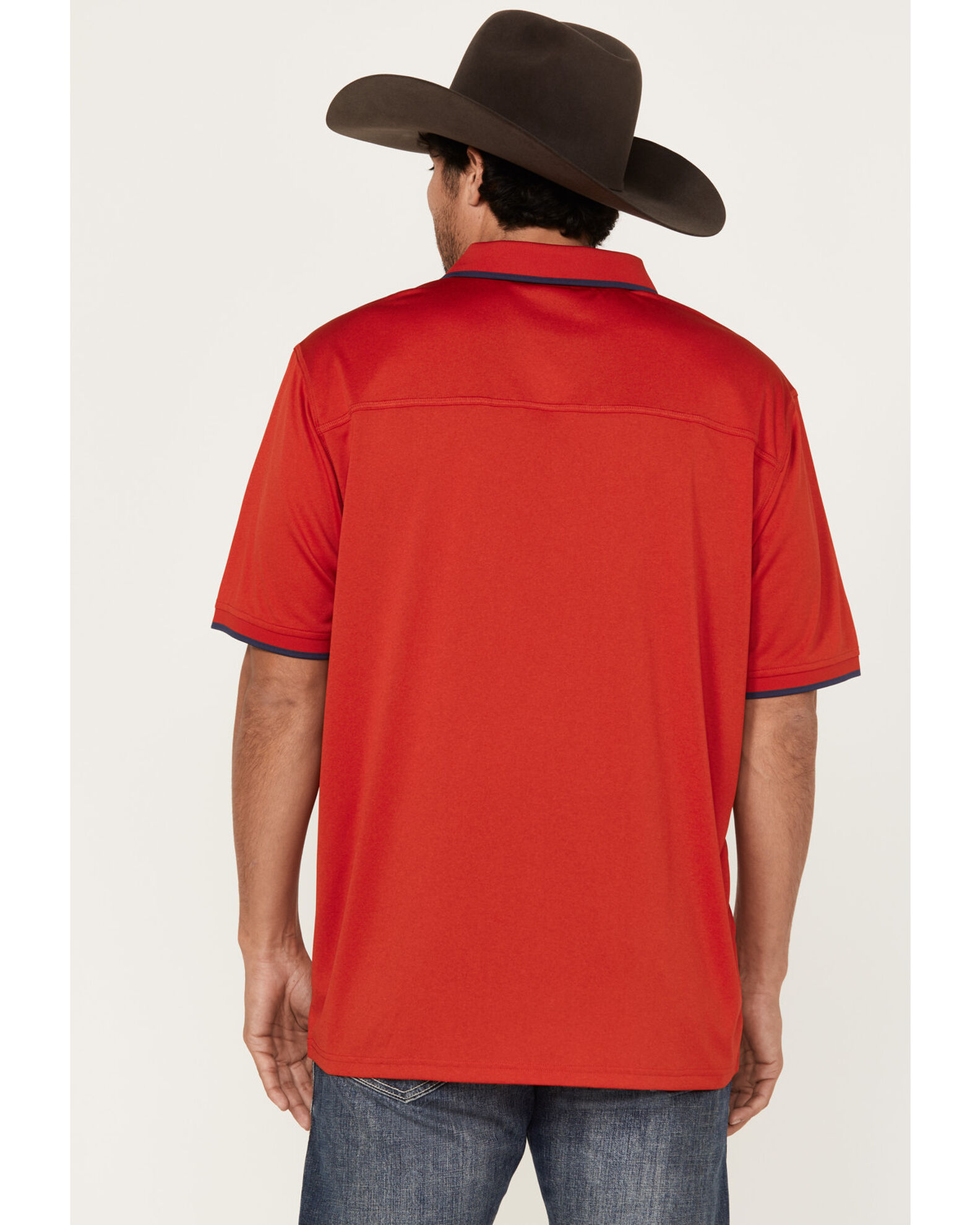 Image #4 - RANK 45® Men's Pop Solid Short Sleeve Polo Shirt, Red, hi-res