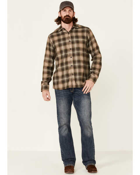 Image #2 - North River Men's Performance Plaid Long Sleeve Button-Down Western Shirt , Forest Green, hi-res