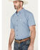 Image #2 - Cowboy Hardware Men's Diamond Plate Print Short Sleeve Button-Down Western Shirt , Blue, hi-res