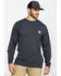 Carhartt Men's Loose Fit Heavyweight Long Sleeve Logo Pocket Work T-Shirt, Charcoal, hi-res