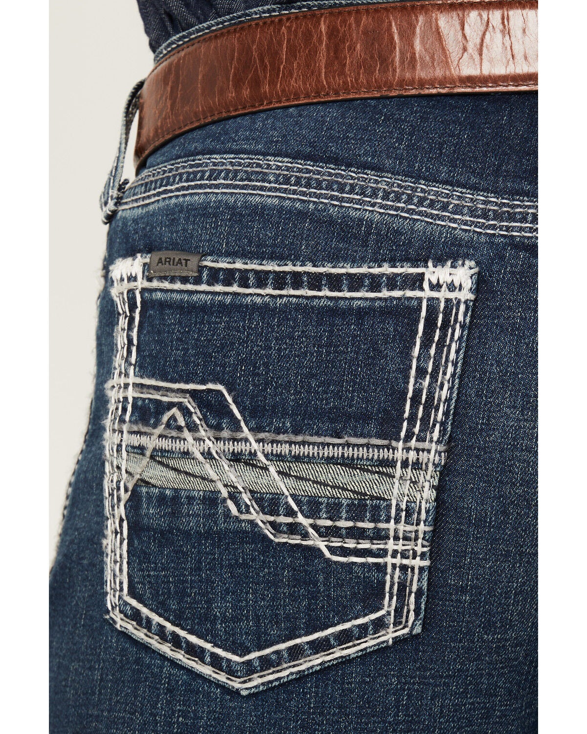 Image #4 - Ariat Men's M7 James Christopher Dark Wash Slim Straight Stretch Denim Jeans, Dark Wash, hi-res