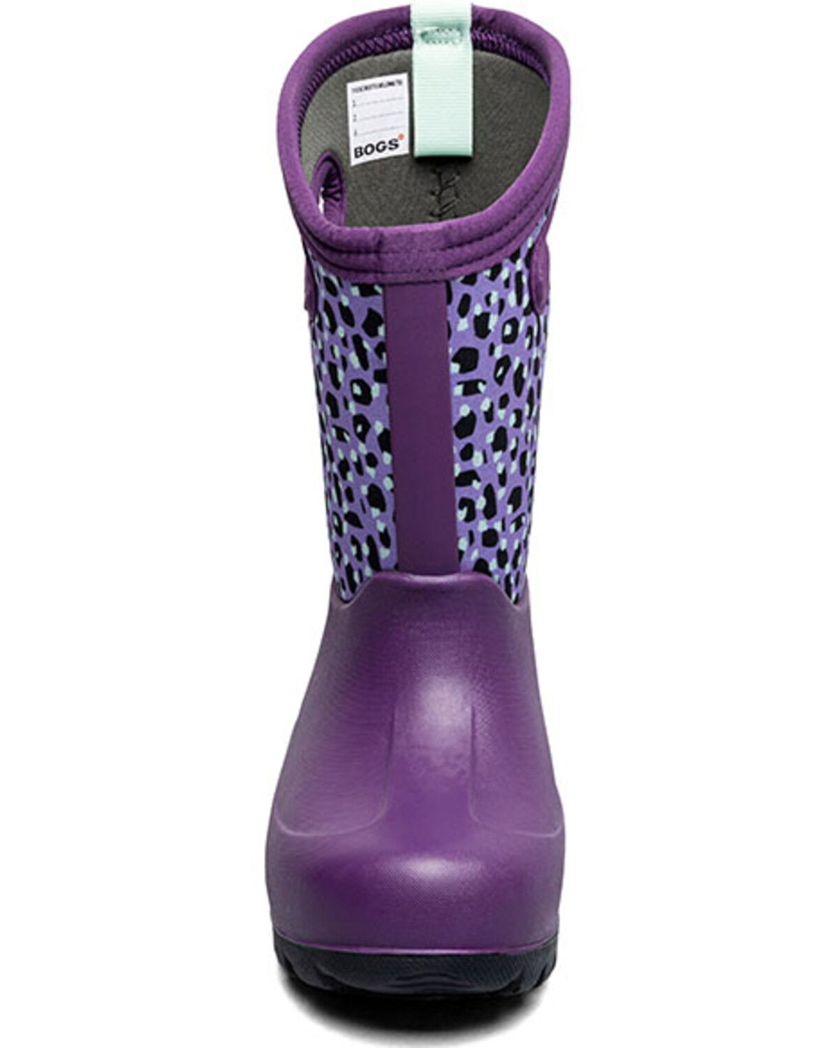 Image #4 - Bogs Girls' Neo-Classic Joyful Jungle Rubber Boots - Round Toe, Purple, hi-res
