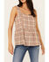 Image #3 - Cleo + Wolf Women's Beverly Plaid Print Sleeveless Tank, Oatmeal, hi-res