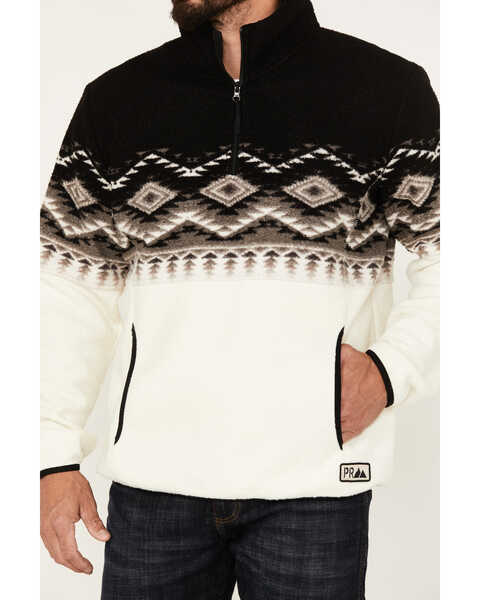 Powder River Outfitters by Panhandle Men's Southwestern Print Zip Pullover , Black, hi-res