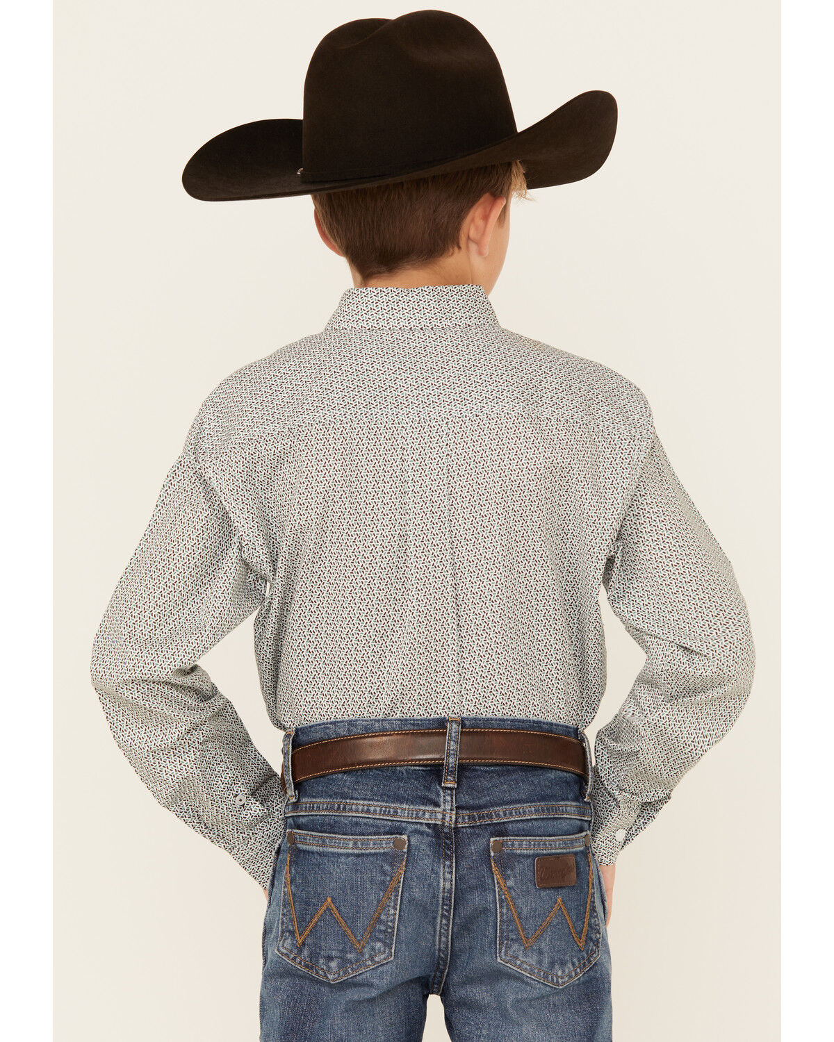 Image #4 - Cinch Boys' Geo Print Long Sleeve Button-Down Western Shirt, White, hi-res