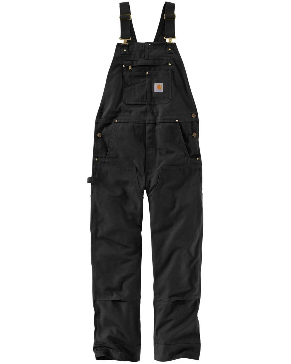 Image #1 - Carhartt Men's Duck Bib Work Overalls, Black, hi-res