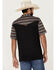 Image #4 - RANK 45® Men's Stripewood Tech Color Block Short Sleeve Button-Down Polo Shirt , Black, hi-res