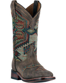 Laredo Women's Scout Leather Cowgirl Boots - Square Toe , Taupe, hi-res
