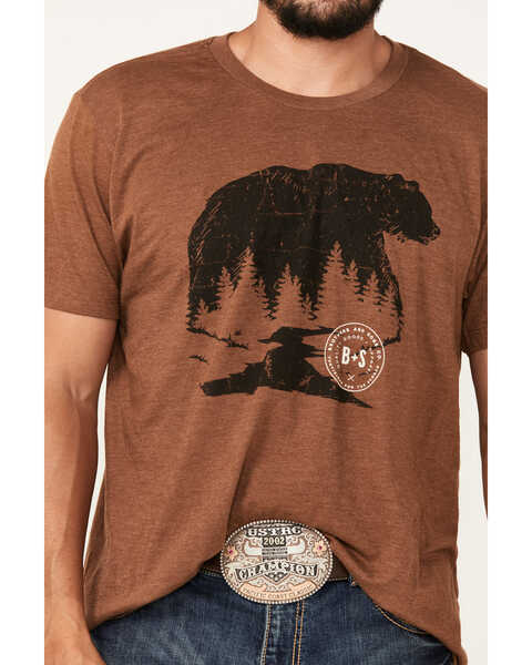 Image #3 - Brothers and Sons Men's Brown Bear Short Sleeve Graphic T-Shirt, Lt Brown, hi-res