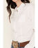Image #3 - Cinch Women's Solid Long Sleeve Button Down Western Shirt, White, hi-res