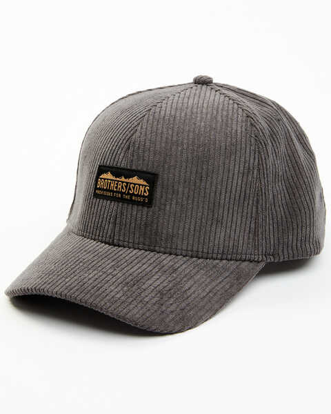 Brother and Sons Men's Corduroy Ball Cap, Grey, hi-res