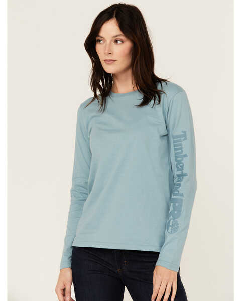 Timberland PRO® Women's Core Long Sleeve T-Shirt, Blue, hi-res