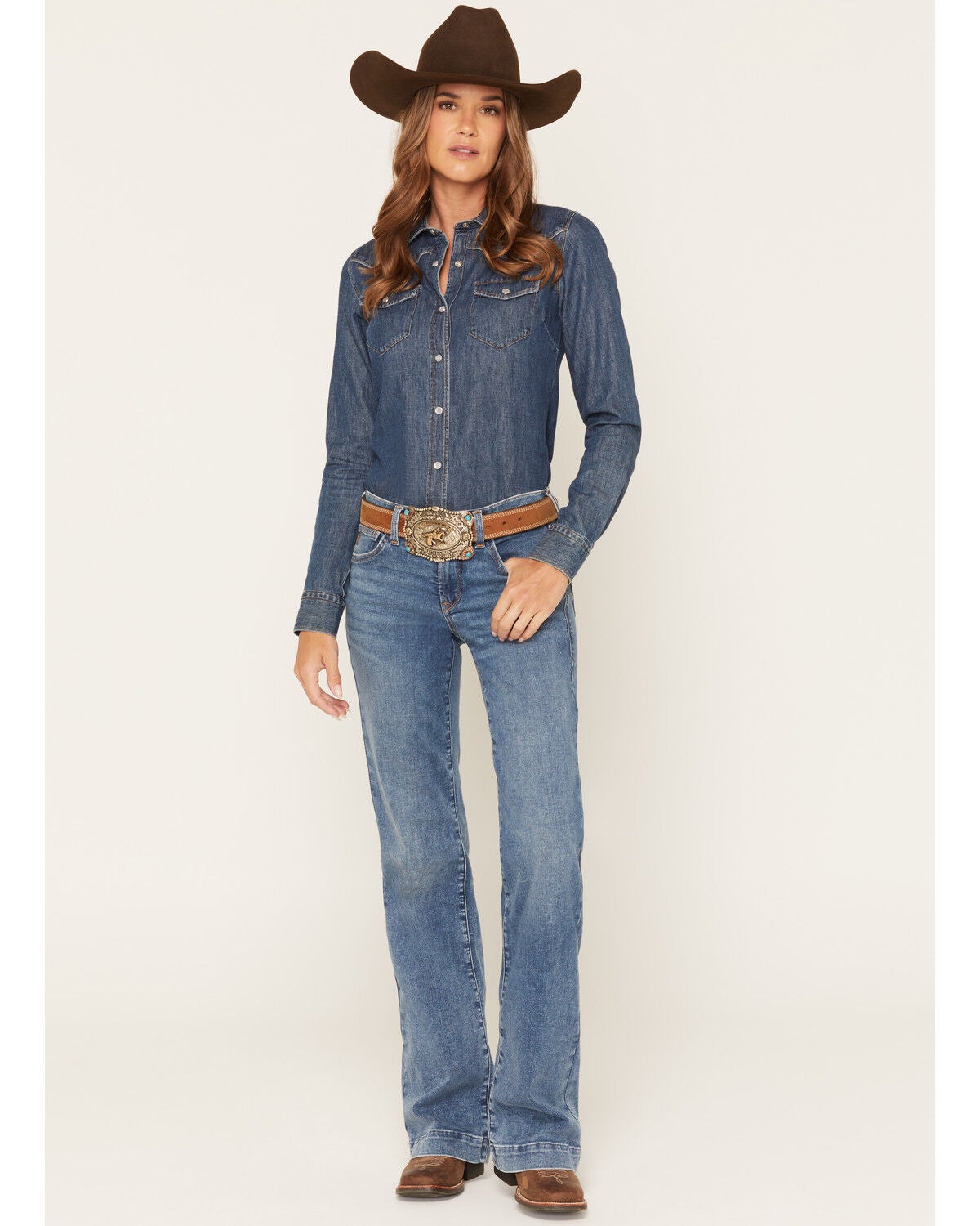 Ariat Women's Vilma Medium Wash Revel Perfect Rise Trouser Ultrastretch Denim Jeans, Medium Wash, hi-res
