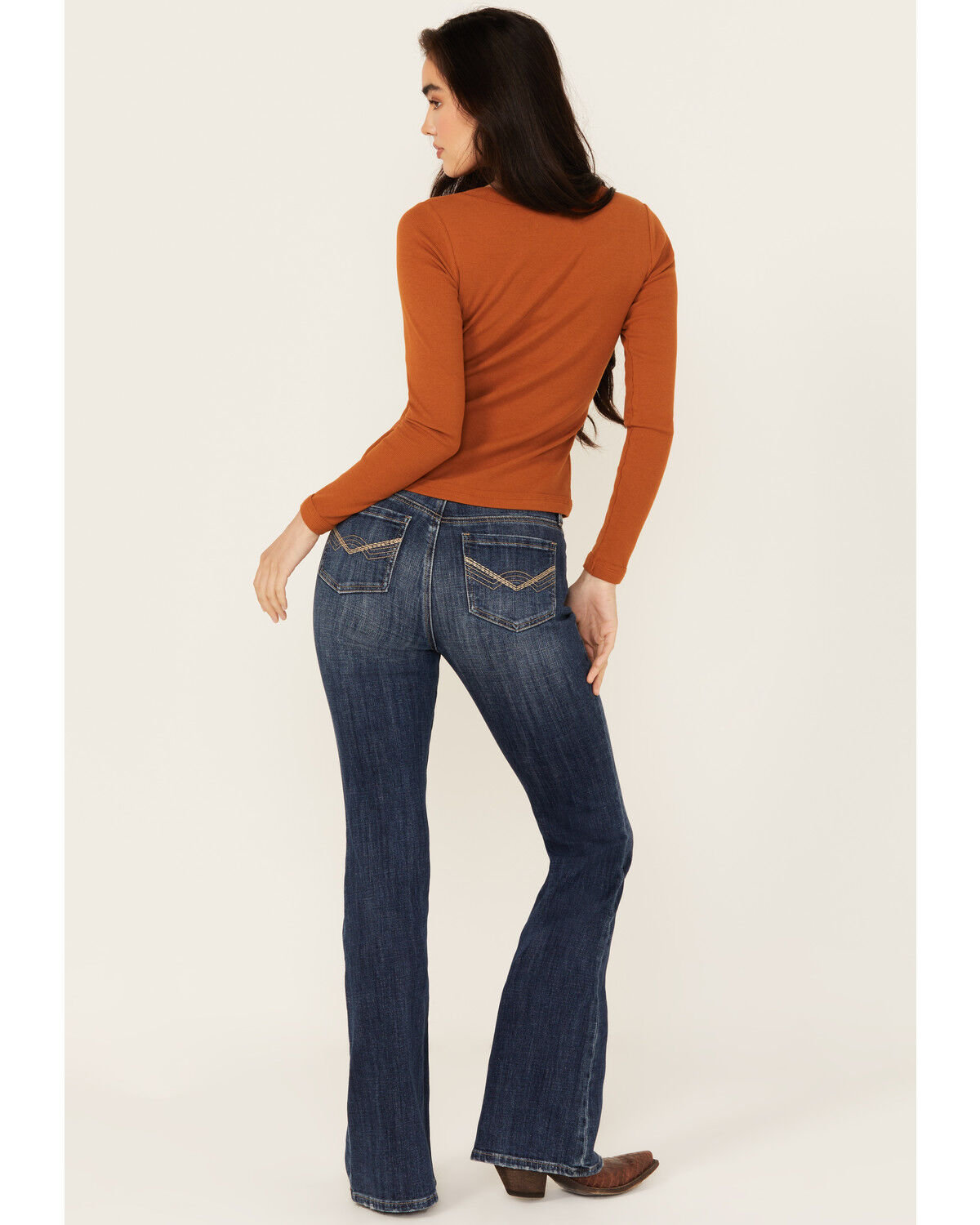 Image #3 - Idyllwind Women's Vistaview Medium Wash Embroidered Flare Stretch Denim Jeans, Medium Wash, hi-res