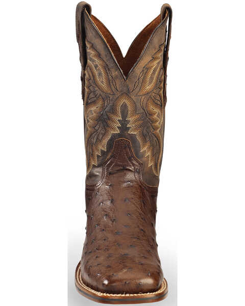 Image #4 - Dan Post Men's Alamosa Full Quill Ostrich Western Boots - Broad Square Toe, Chocolate, hi-res