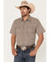 Image #1 - Moonshine Spirit Men's Diamond Striped Short Sleeve Snap Western Shirt, Ivory, hi-res