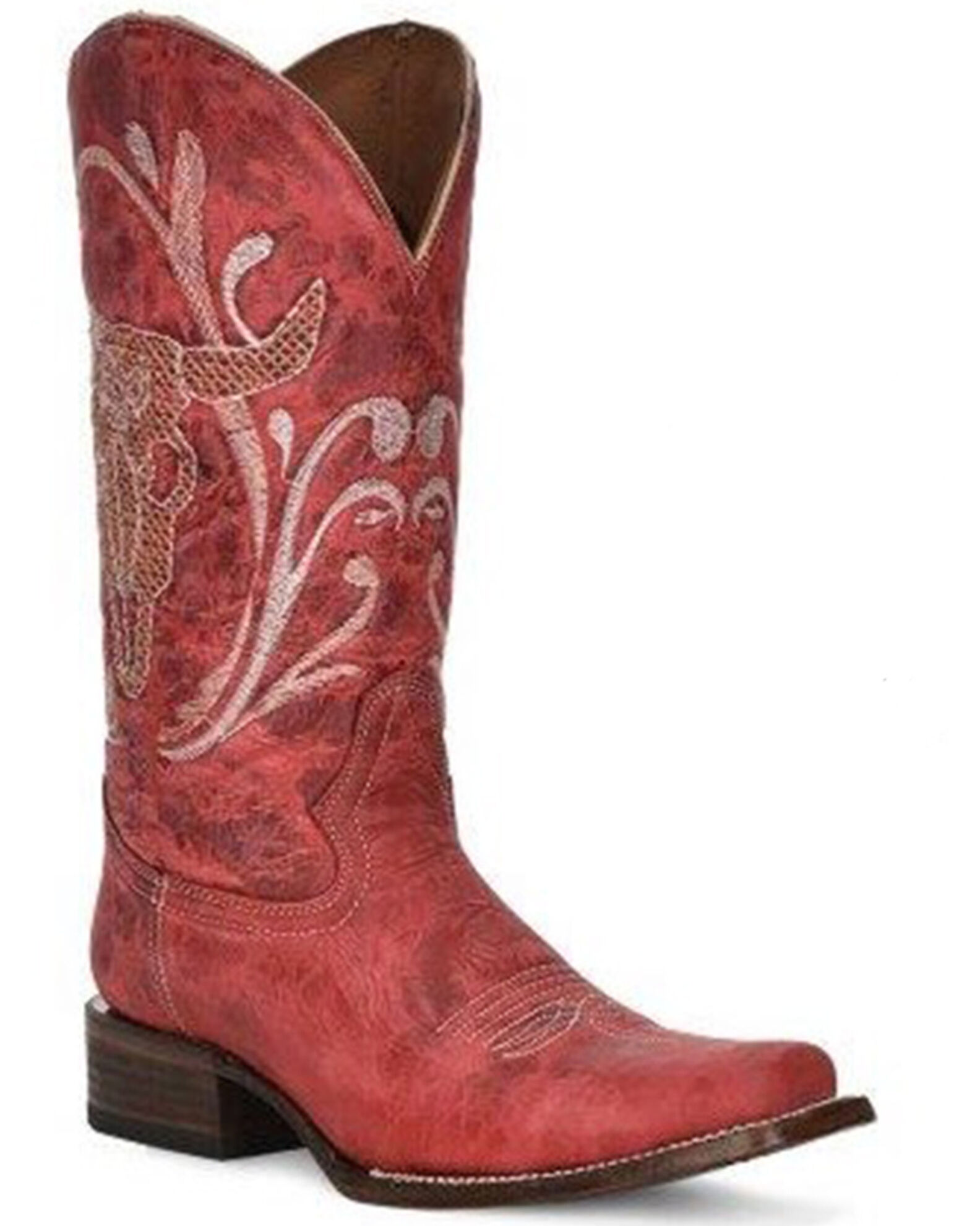 Red cowboy boots square toe store