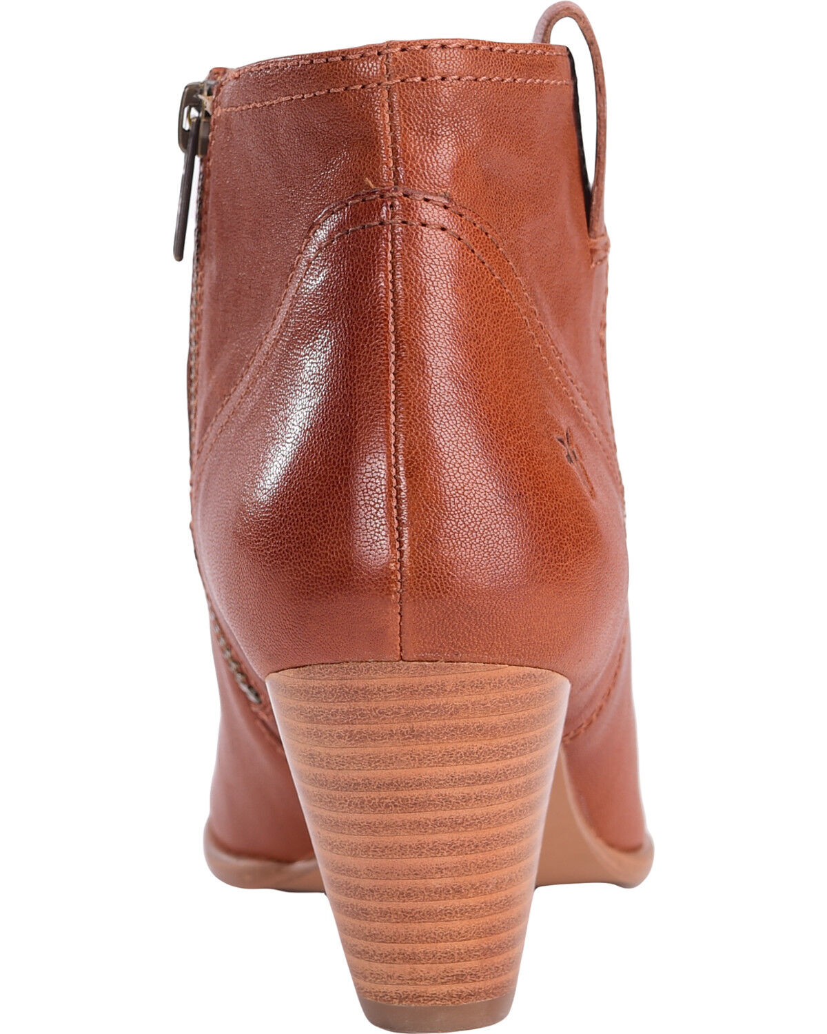 leather cognac booties