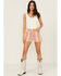 Image #1 - Wrangler Women's Natalie Striped High Rise Retro Cowboy Denim Shorts, Multi, hi-res