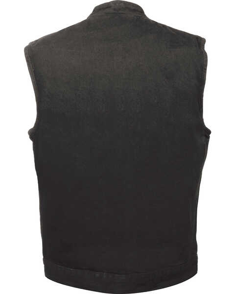 Image #2 - Milwaukee Leather Men's Snap Front Denim Club Style Vest with Gun Pocket - Big - 5X, Black, hi-res