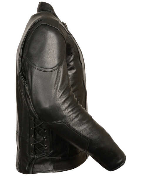 Image #3 - Milwaukee Leather Men's Side Lace Vented Scooter Jacket, Black, hi-res