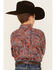 Image #4 - Cinch Boys' Paisley Print Long Sleeve Button-Down Western Shirt, Orange, hi-res