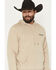 Image #3 - Wrangler Men's Boot Barn Exclusive Barbed Wire Logo Graphic Hooded Sweatshirt, Tan, hi-res