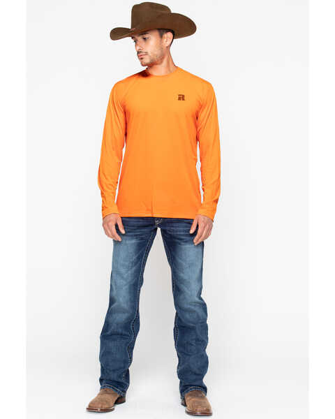 Image #6 - Wrangler Riggs Men's Crew Performance Long Sleeve Work T-Shirt - Big & Tall, Bright Orange, hi-res