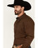 Image #2 - RANK 45® Men's Trench Jacquard Geo Print Long Sleeve Button-Down Stretch Western Shirt, Black, hi-res