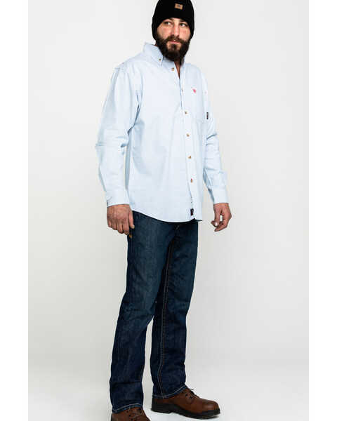 Image #6 - Ariat Men's FR Solid Durastretch Long Sleeve Work Shirt - Tall , White, hi-res