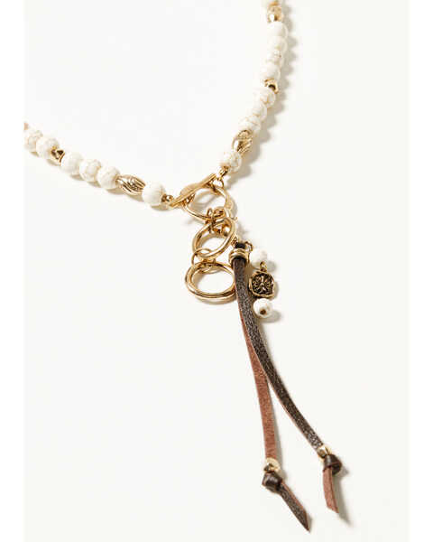 Image #1 - Shyanne Women's Summer Moon Antique Gold Beaded Tassel Necklace , Off White, hi-res