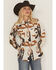 Image #1 - Wrangler Retro Women's Boot Print Long Sleeve Snap Western Shirt, White, hi-res