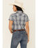 Ariat Women's R.E.A.L Delighful Yarn Dye Plaid Short Sleeve Western Core Shirt , Blue, hi-res